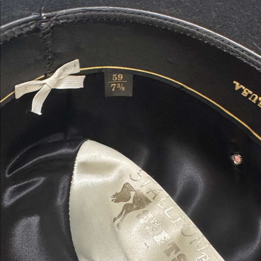 Stetson Stallion Black XX Premium Wool Cowboy Hat 7 3/8 Made in USA - Picture 10 of 11